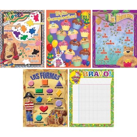 Barker Creek Spanish Chart Set, 5/Set 554